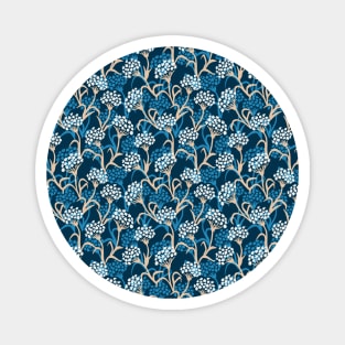 Blue Flower Drawing Pattern Magnet